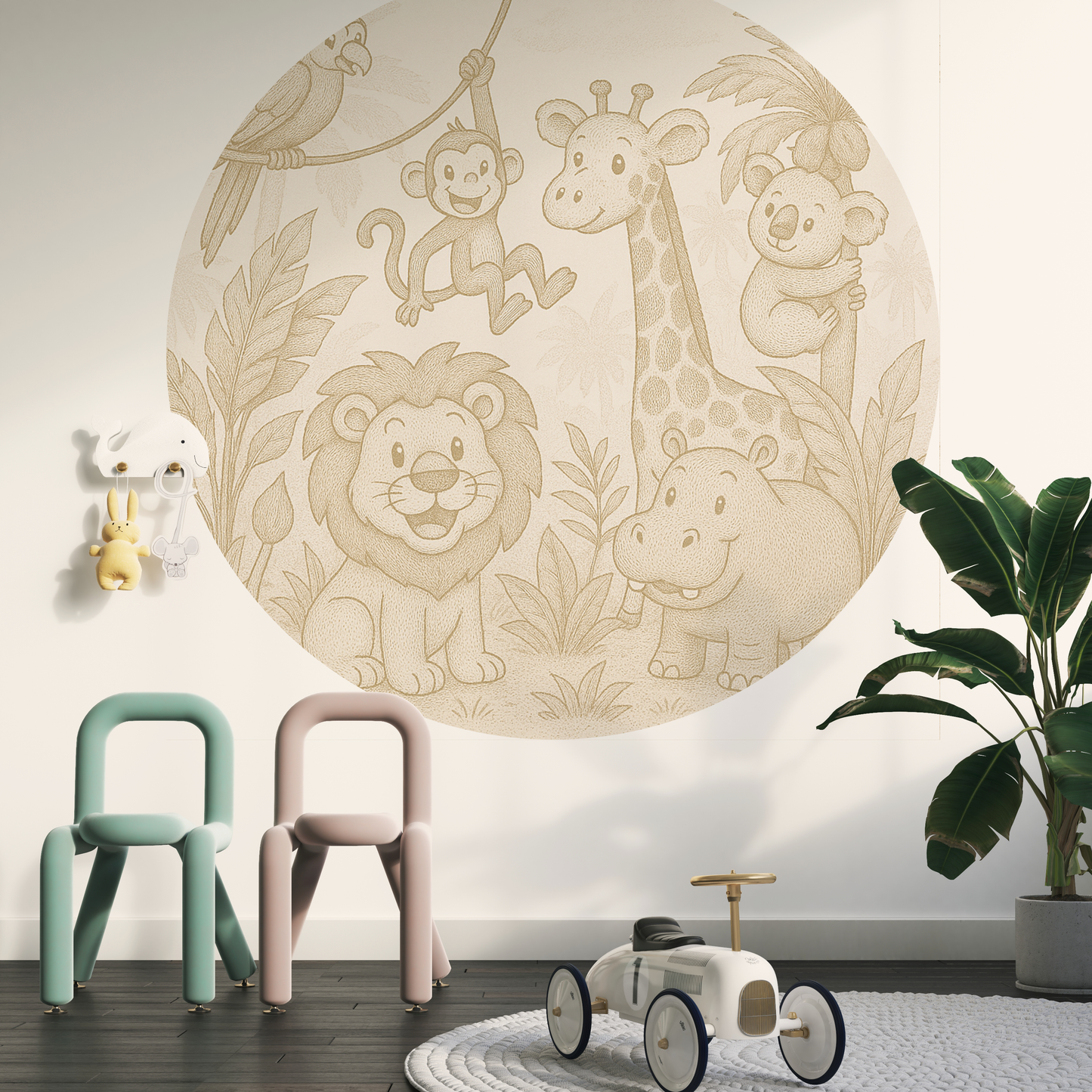 Behangcirkel Jungle Dieren