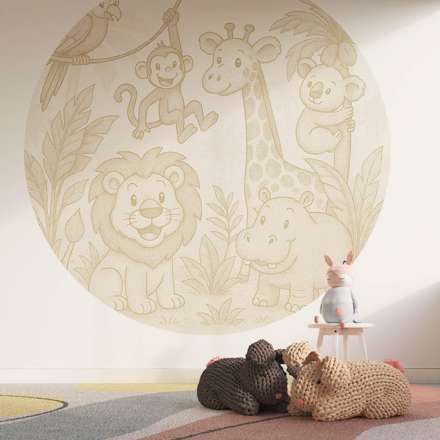 Behangcirkel Jungle Dieren