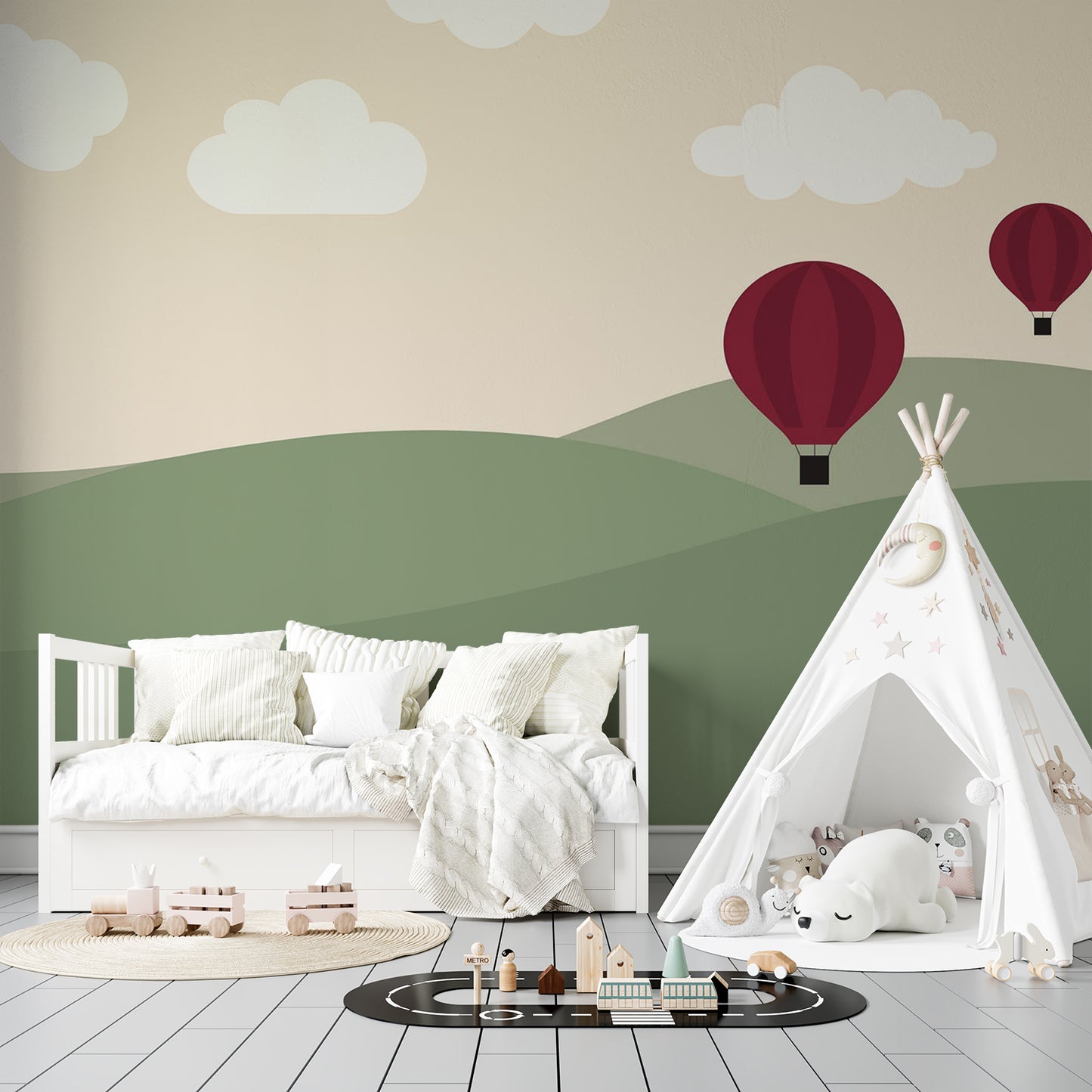 Floating Over Gentle Hills